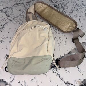 M dodo Women’s Stylish Cream and Green crossbody Bag